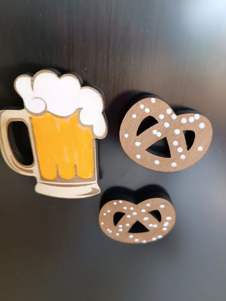 Magnets Bière et Bretzel