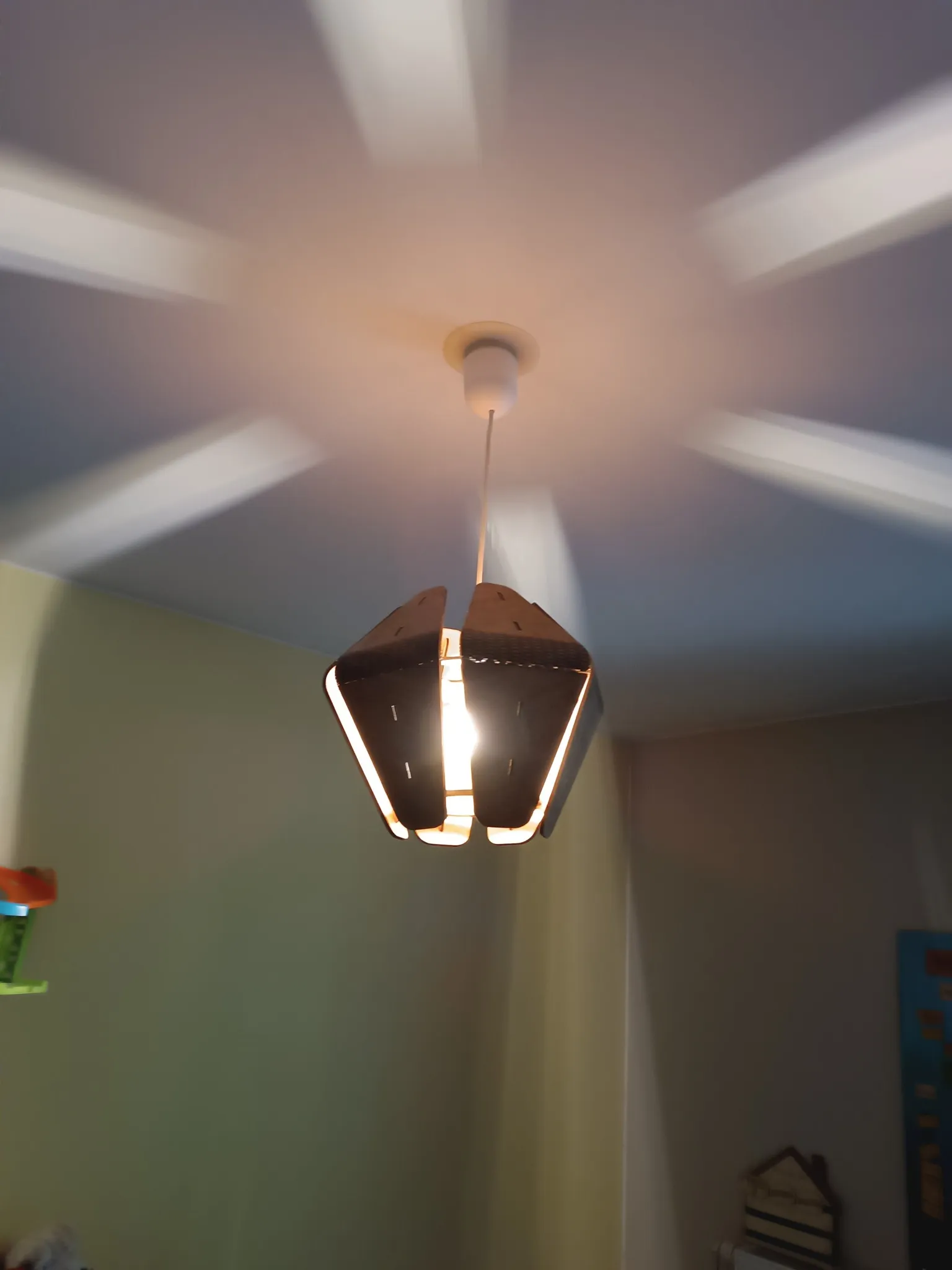 Lampe suspendue bois
